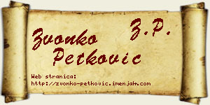 Zvonko Petković vizit kartica